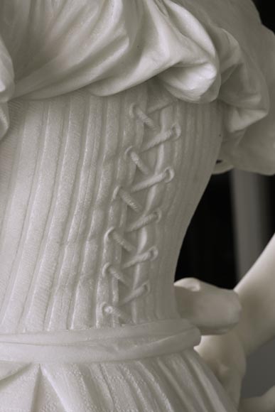 Woman with Birds, probably Vittorio Caradossi, marble, 1887, Florence-5