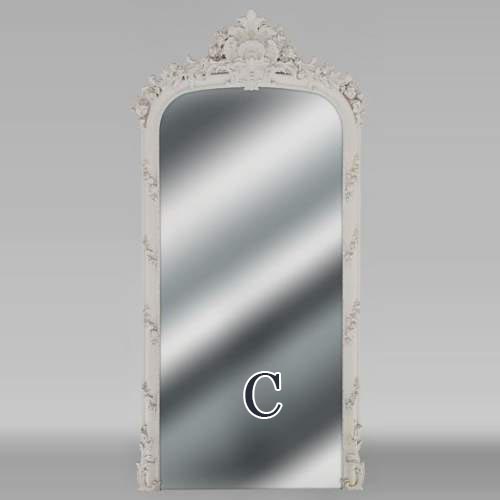 Large Regency style overmantel with carved shell in wood and stucco