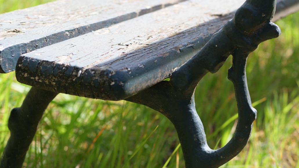 Denonvilliers cast iron garden bench, circa 1894-8