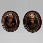 Paul SOYER, Pair of Enameled Portraits, late 19th century