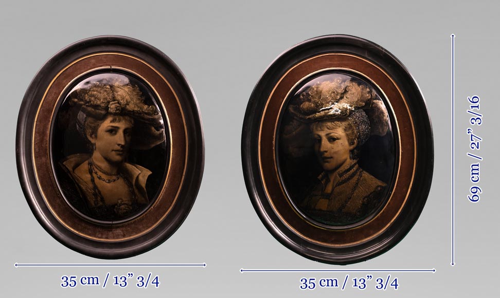 Paul SOYER, Pair of Enameled Portraits, late 19th century-8