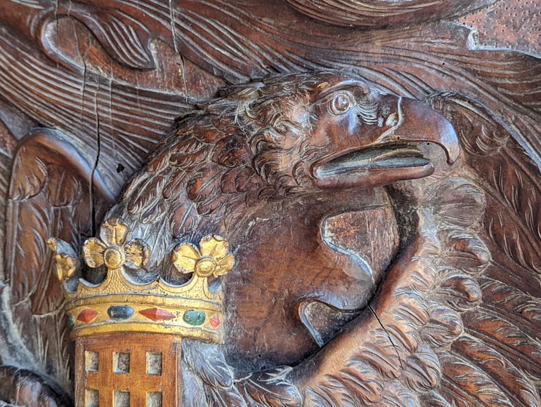 Mantel with Vansittart and Crosbie coat of arms-12