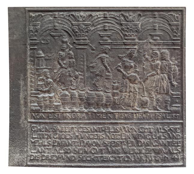 Fireback depicting a religious  scene, 18th century-0