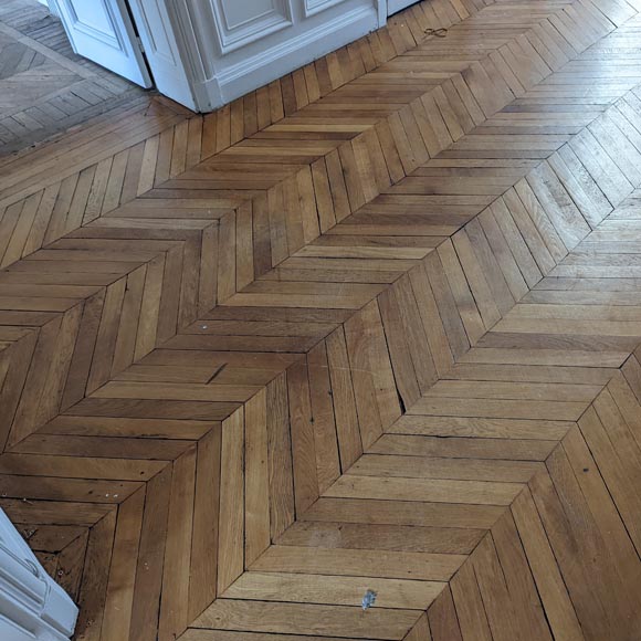 15 m² lot of oak herringbone parquet-0