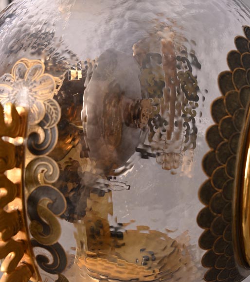 L’Escalier de CRISTAL – Japonist Glass Clock in the Shape of a Sphere Emerging from a Lotus Flower-12