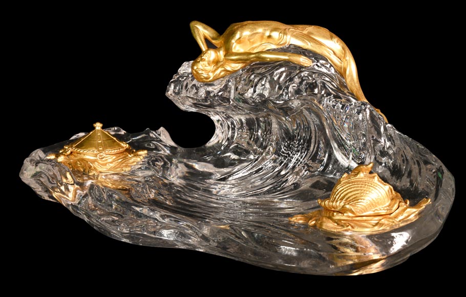 BACCARAT crystalworks, La Vague Inkwell, 1909-2