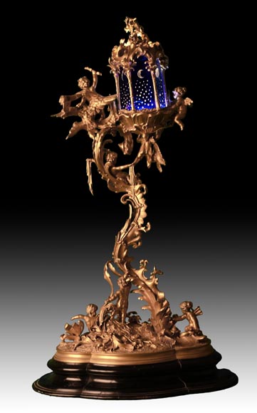 Art foundry of Johann HERZNER (attributed to), Lantern with rich rococo decoration, Second half of the 19th century-0