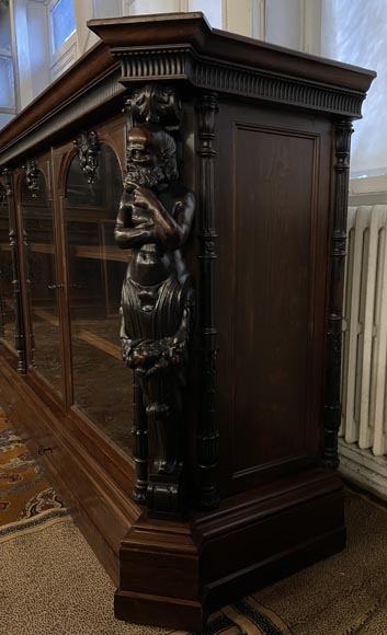 Louis-Édouard LEMARCHAND - Napoleon III low bookcase About 1850-6