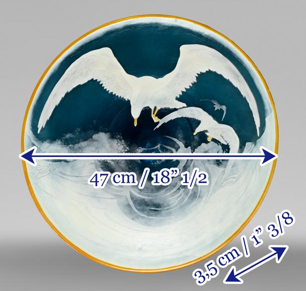 Gallé Establishments, Seagull Plate, between 1918 and 1936-12