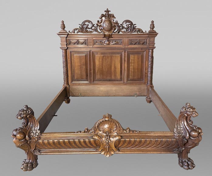 Napoleon III bed in walnut, 19th century-1