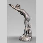 TUFFOLINA - The Diver, sculpture in silver-plated bronze