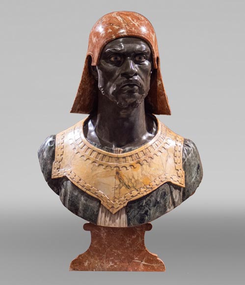 Venetian School, Bust of an Egyptian Dignitary from the New Kingdom in polychrome marbles, circa 1780-0