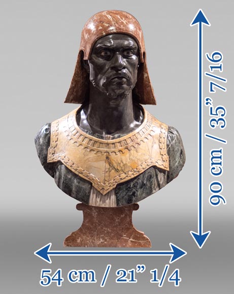 Venetian School, Bust of an Egyptian Dignitary from the New Kingdom in polychrome marbles, circa 1780-5