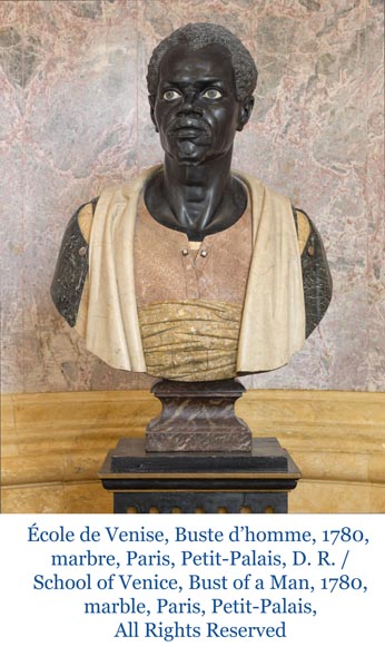 Venetian School, Bust of an Egyptian Dignitary from the New Kingdom in polychrome marbles, circa 1780-6