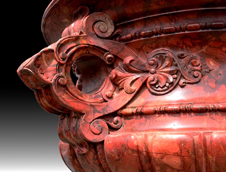 Jules CANTINI, Large Urn in Numidia Red Breccia Marble with Console, second half of the 19th century-6