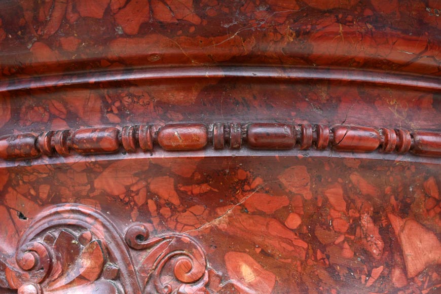 Jules CANTINI, Large Urn in Numidia Red Breccia Marble with Console, second half of the 19th century-8