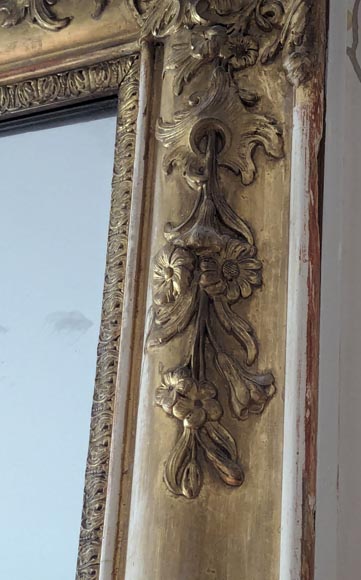 Napoleon III style gilded trumeau with plant decoration-4