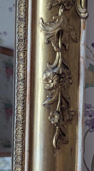 Napoleon III style gilded trumeau with plant decoration-6