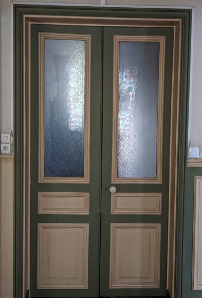 Napoleon III-style double door with engraved glass-1