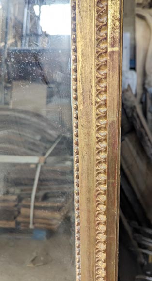 Large Louis XVI style gilded trumeau, mirror in two parts-3