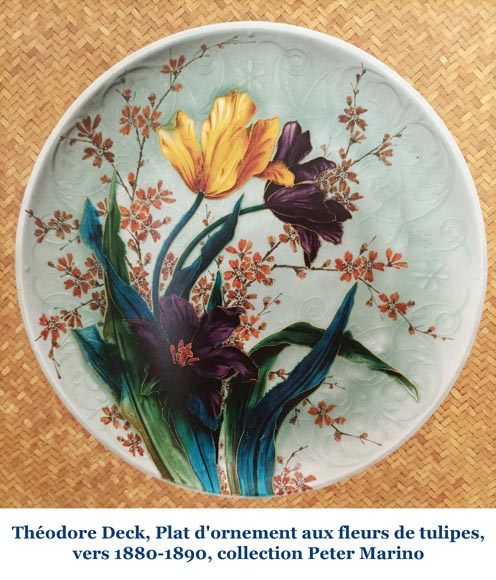 Théodore DECK, Decorative Dish in Glazed Ceramic with Tulips-11