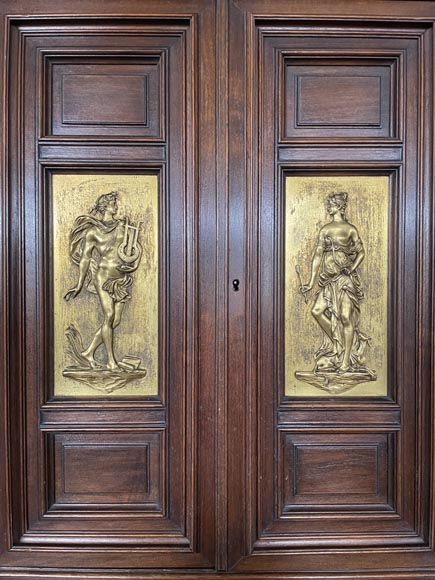 Aimé Millet (1819–1891) — Large Neo-Renaissance cabinet in walnut and gilt bronze-8