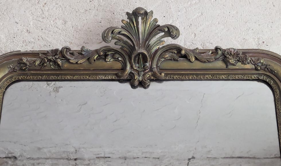 Louis XV style trumeau adorned with a palmette in gilded paint-1