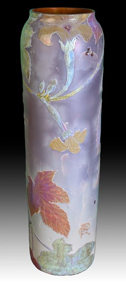 Clain & Perrier - Glass Paste Vase Decorated With Coloquintes, Circa 1900 Clain & Perrier - Glass Paste Vase Decorated With Coloquintes, Circa 1900-1