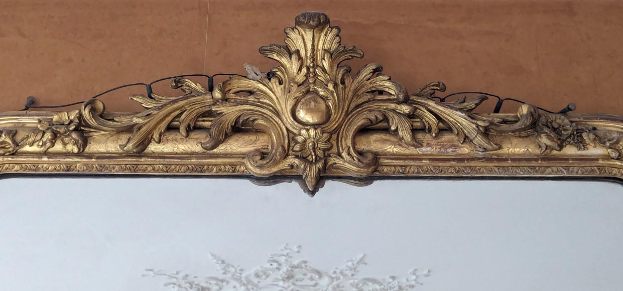 Gilded Napoleon III-style trumeau, richly decorated-1