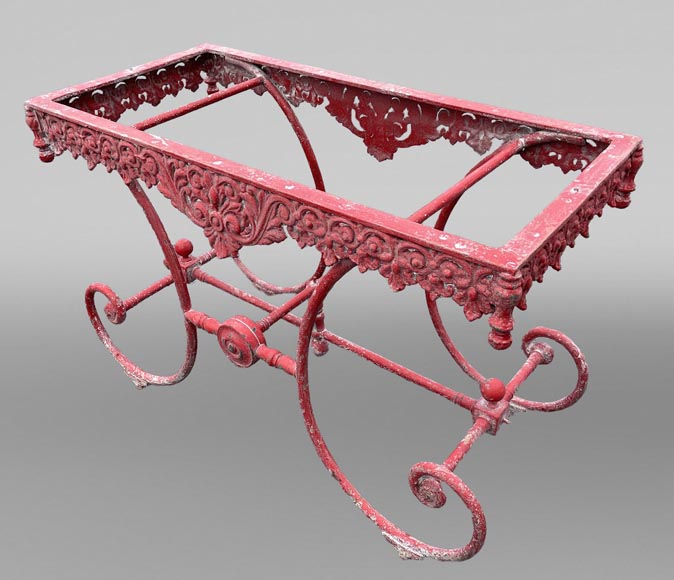 Napoleon III table base in painted cast iron-0