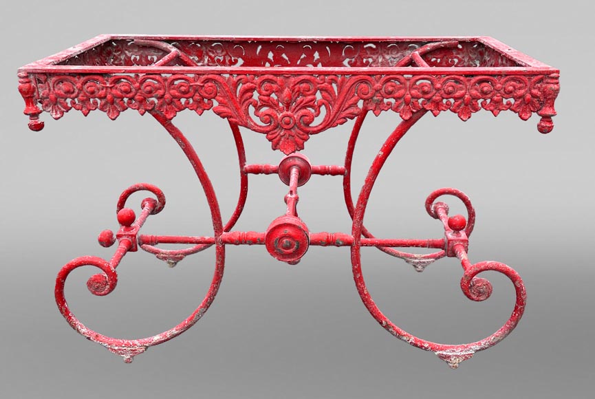 Napoleon III table base in painted cast iron-1