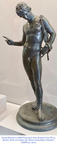 Parisian Clockmaker, Clock with “Narcissus” of Pompeii, late 19th Century-16