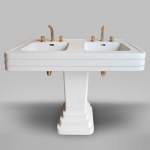 Large Art Deco-style double washbasin