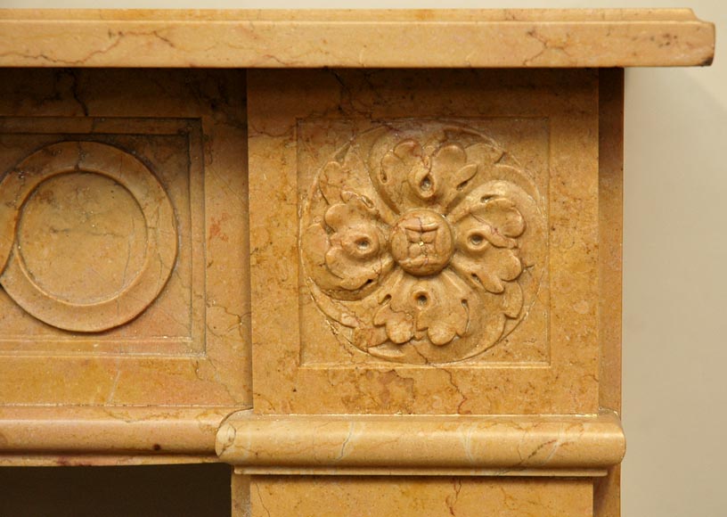 Antique Louis XVI mantel in Yellow marble -2