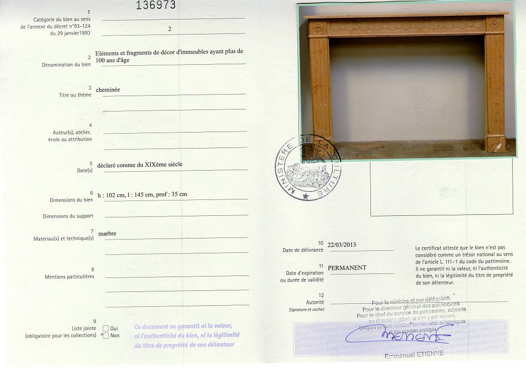 Export certificate