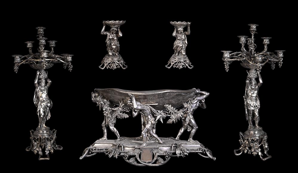 CAILAR, BAYARD & CIE – Table centerpiece featuring Native Americans CAILAR, BAYARD & CIE – Table centerpiece featuring Native Americans-0