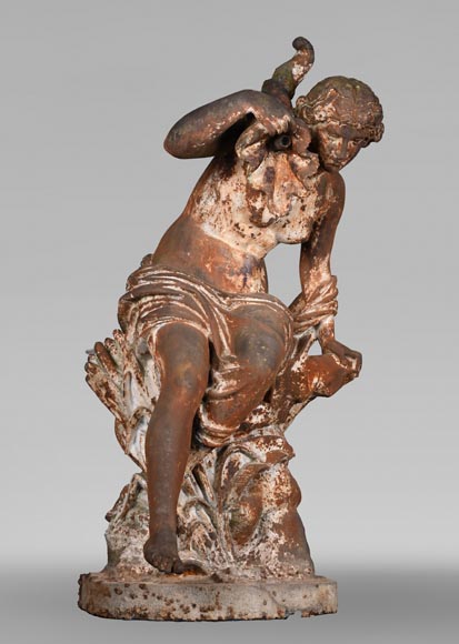 DUCEL Foundry after Pierre LOISON, Young Girl with a Conch, middle of the 19th century-1