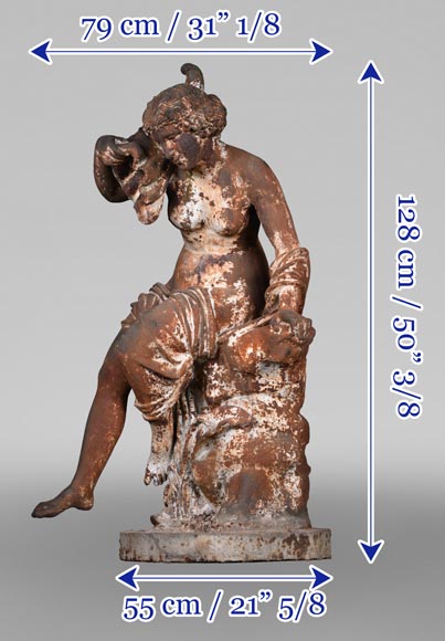 DUCEL Foundry after Pierre LOISON, Young Girl with a Conch, middle of the 19th century-19