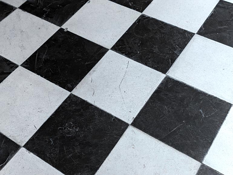 Checkerboard floor in stone and black marble .-2