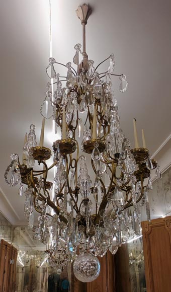 Pair of modern crystal chandeliers, Versailles models-4