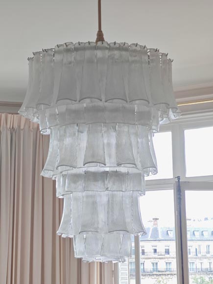 Glass petal chandelier, made in the 90s-1