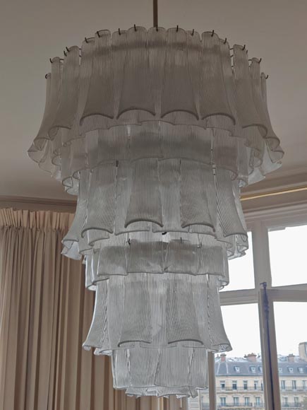 Glass petal chandelier, made in the 90s-2