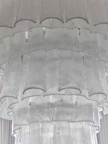 Glass petal chandelier, made in the 90s-5