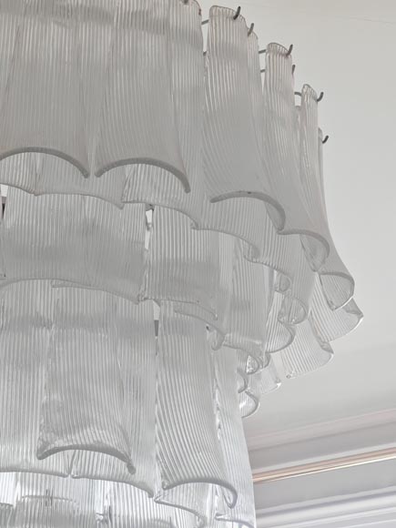 Glass petal chandelier, made in the 90s-6