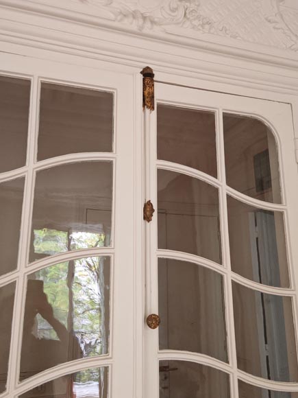 Pair of Napoleon III-style double doors with small glazed panels-2