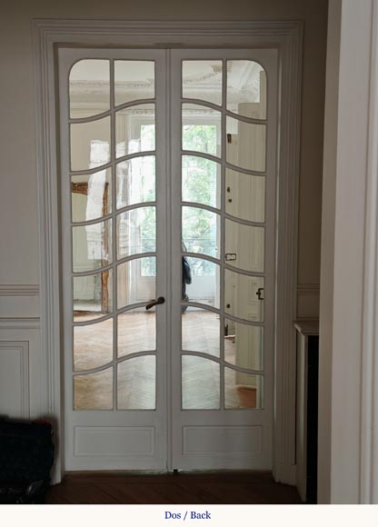 Pair of Napoleon III-style double doors with small glazed panels-12