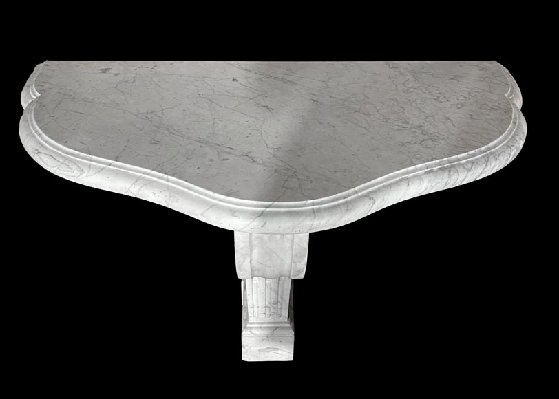 Pair of Consoles in Carrara Marble-1