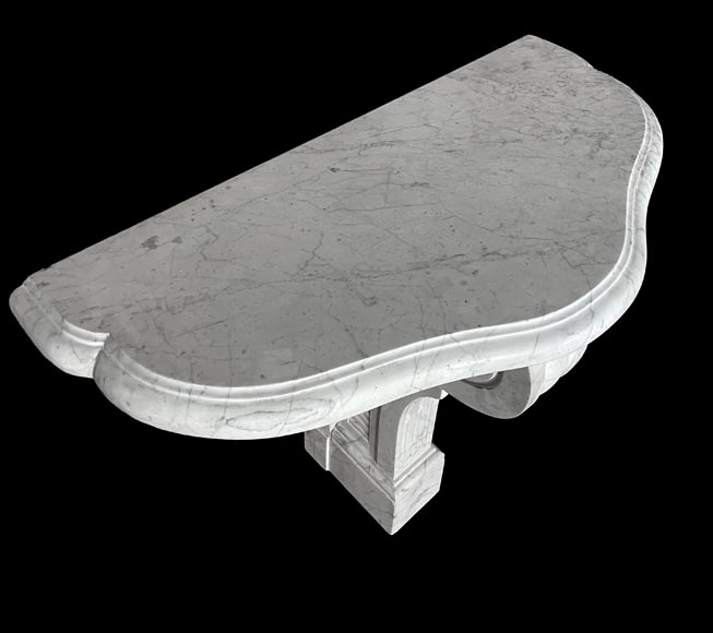 Pair of Consoles in Carrara Marble-2