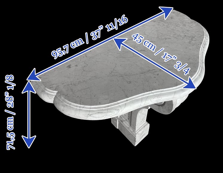 Pair of Consoles in Carrara Marble-6