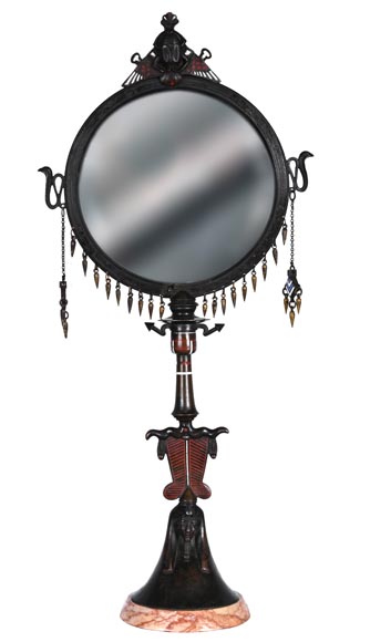 Giuseppe Parvis (attributed to), Egyptian-style Mirror circa 1900-1